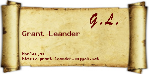 Grant Leander névjegykártya